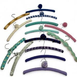 Vintage Cute Crotchet & Satin Unique Design Handmade Hangers Set of 14 coquette